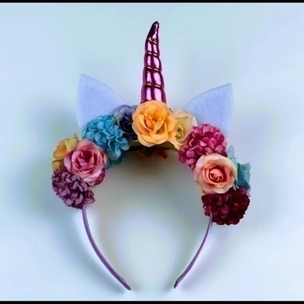 Cute & colorful Hand-crafted Unicorn flower crown